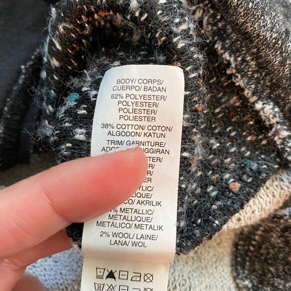 Lucky Brand Hooded Pullover Exposed Knit Gray Women's S - Picture 6 of 7